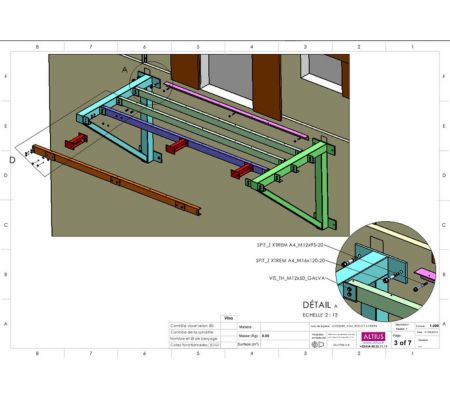 Plan de pose de garde-corps